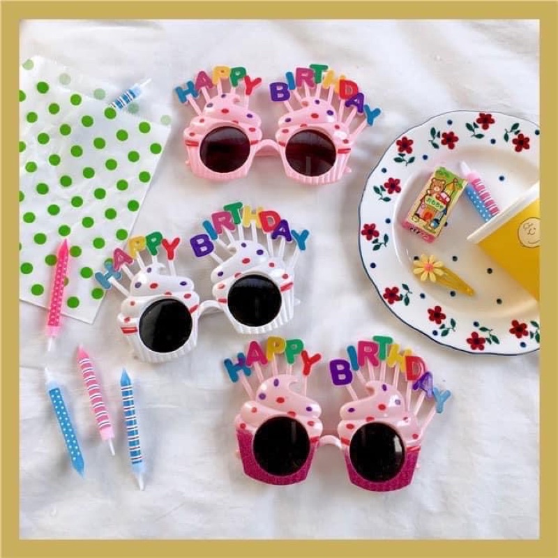 Kính mắt Happy Birthday vui nhộn phụ kiện sinh nhật