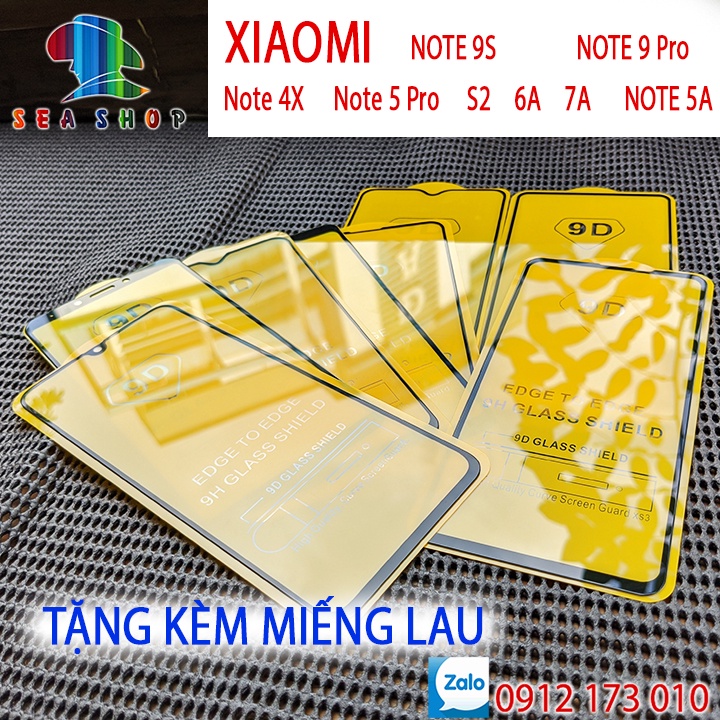 Kính cường lực Xiaomi full màn hình 9D Xiaomi Redmi: Note 4X, Note 9, Note 5 Pro, S1, S2, k20 Pro, 9T, 7A, Redmi 5 Plus