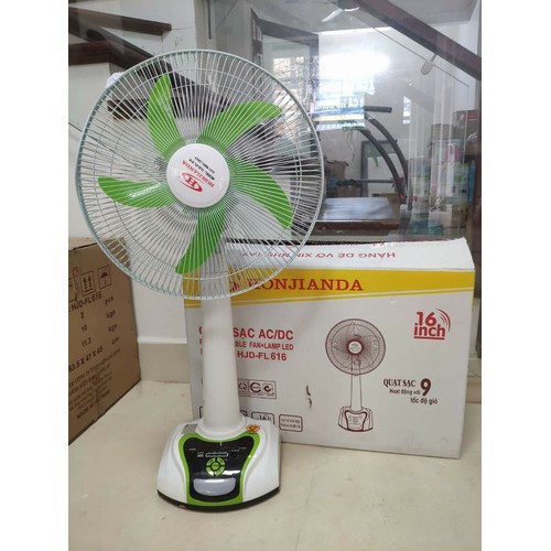 Quạt tích điện đa năng 18inch tích hợp đèn led và cổng sạc cho điện thoại | BigBuy360 - bigbuy360.vn