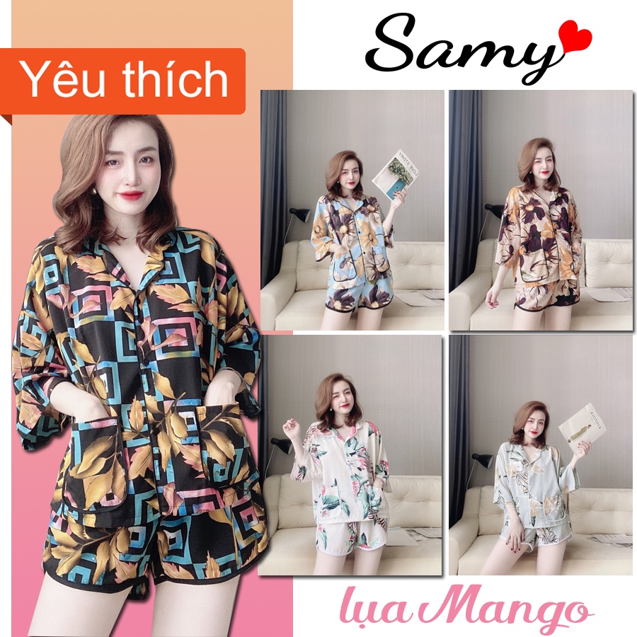 Đồ bộ nữ thiết kế Pijama đùi chất liệu lụa mango cánh dơi cao cấp freesize đẹp giá rẻ