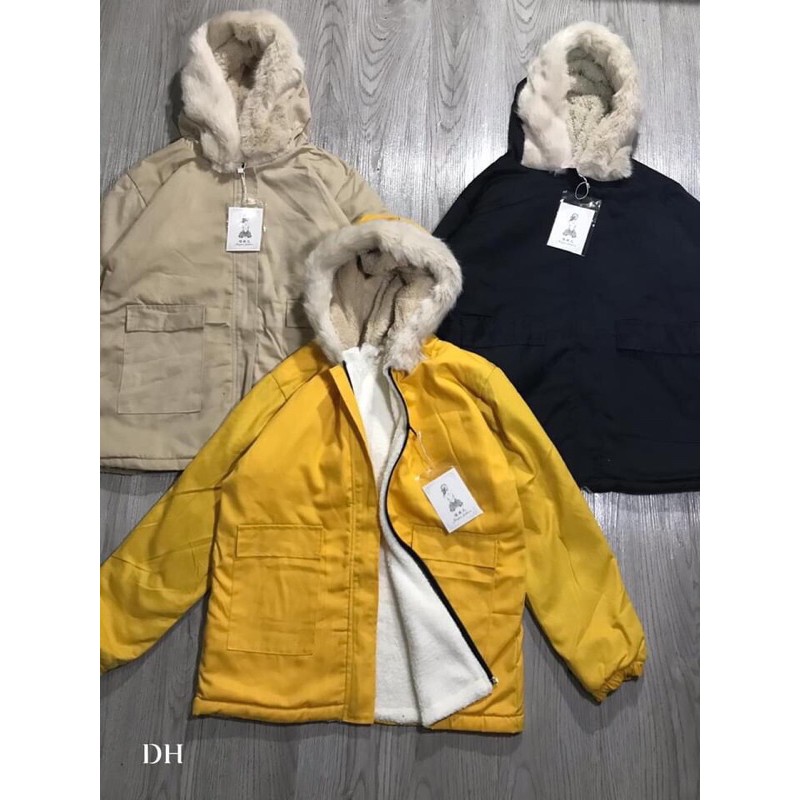 Áo khoác nữ , Áo khoác kaki nữ lót lông phong cách siêu ấm áp -DH | BigBuy360 - bigbuy360.vn