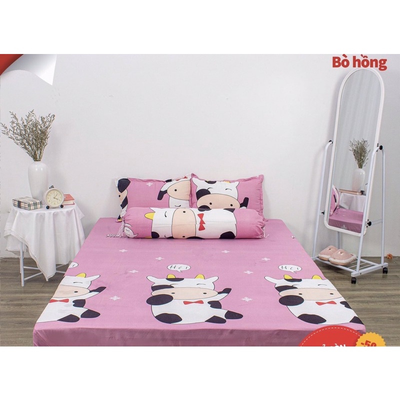 Bộ Ga + 2 Vỏ Gối Mùa Hè 3 Món Cotton Poly