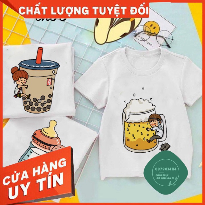 Áo thun giá sỉ Áo Thun Gia Đình Bia , TRà Sữa , Bình Sữa