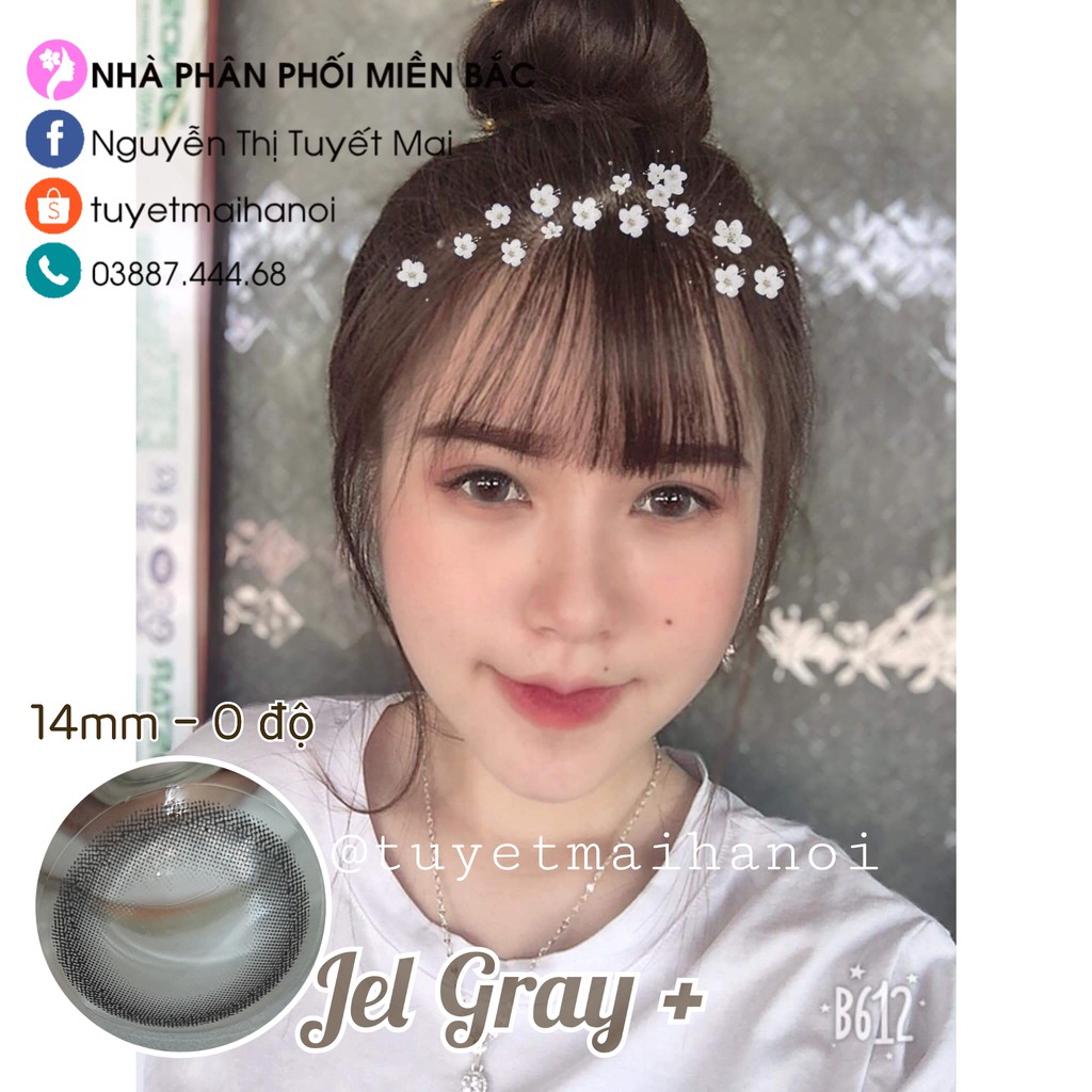 [ Ảnh Thật ] Lens Cận Màu Xám Tro Không Giãn Jel Gray 14mm - Kính Áp Tròng Hàn Quốc Vassen Sexy Me