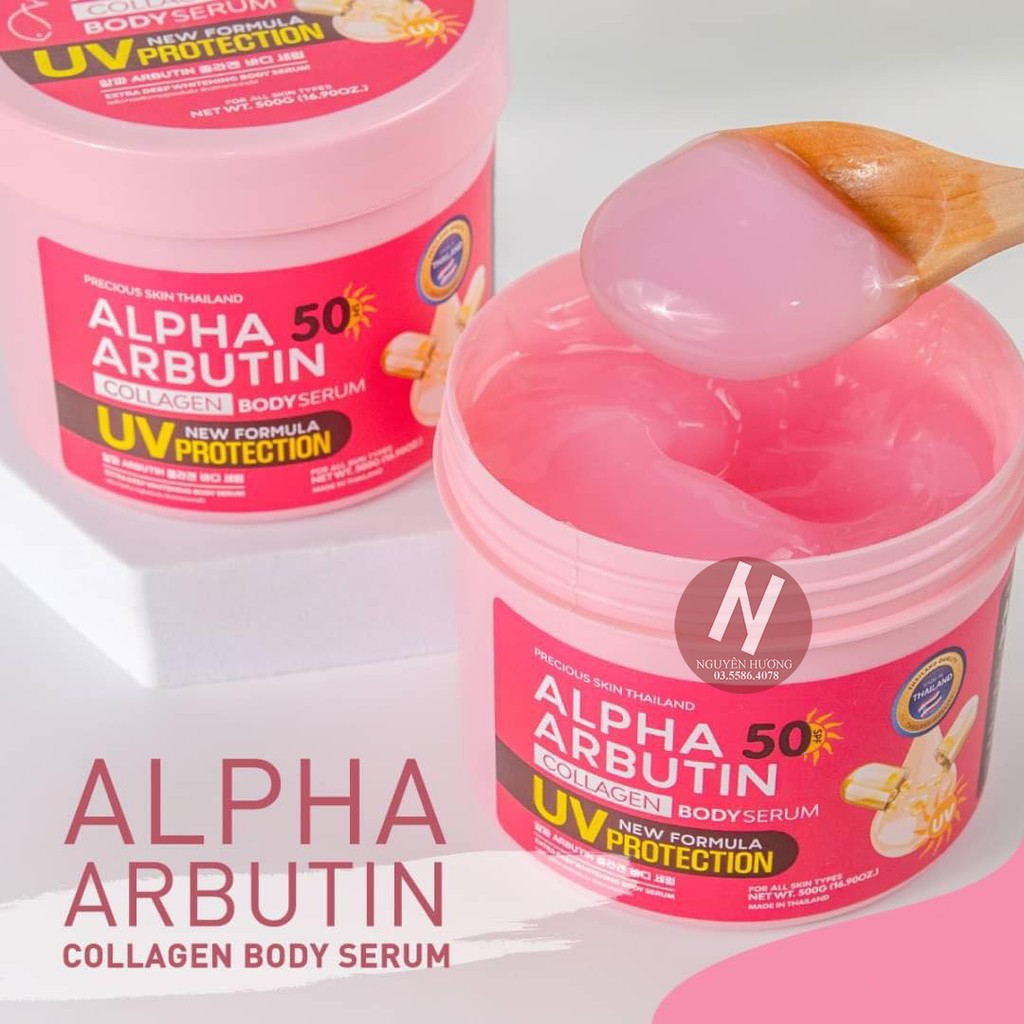 Kem dưỡng thể chống nắng Alpha Arbutin Collagen SPF50 | Kem dưỡng thể toàn thân | Kem chống nắng