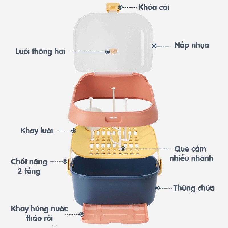 Khay úp bình tobe cao cấp có khay đậy
