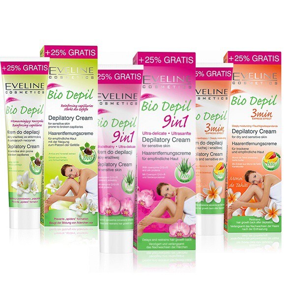 (Hàng hot) Kem tẩy lông Hữu cơ nhẹ dịu dành cho các vùng Eveline Bio Depil - BaLan