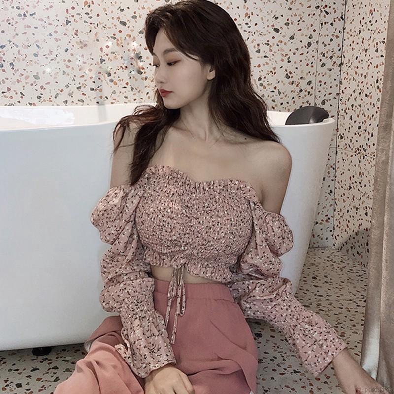 Áo Kiểu Vải Voan Tay Dài Hoạ Tiết Hoa Nữ Tính | BigBuy360 - bigbuy360.vn