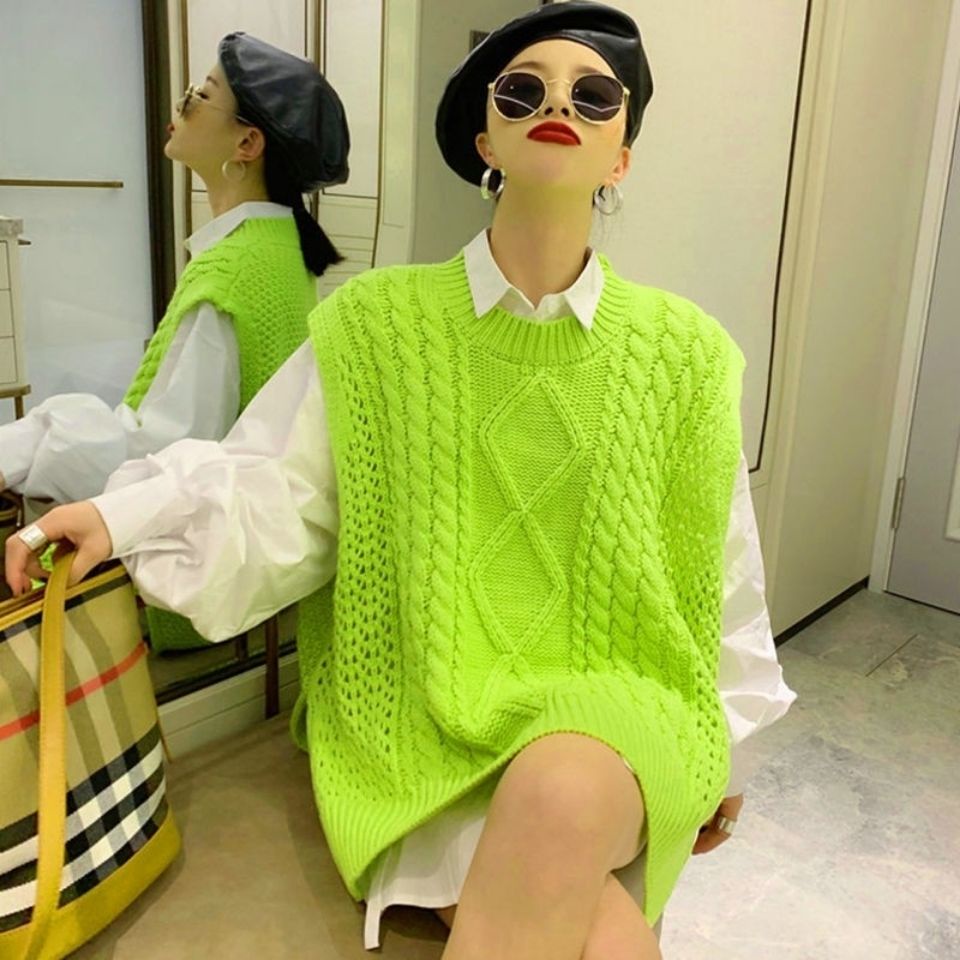 Áo Không Tay Cổ Tròn Dáng Rộng Thời Trang Hàn Quốc Dành Cho Nữ