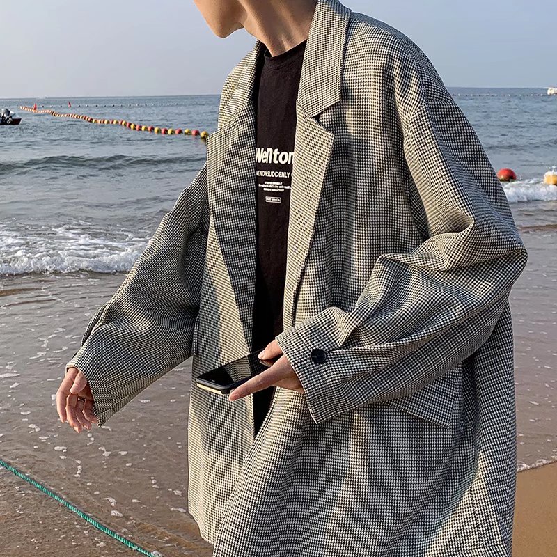 Áo Khoác Vest Dáng Rộng Kiểu Hồng Kông Retro Thời Trang Xuân Thu 2022 Cho Nam