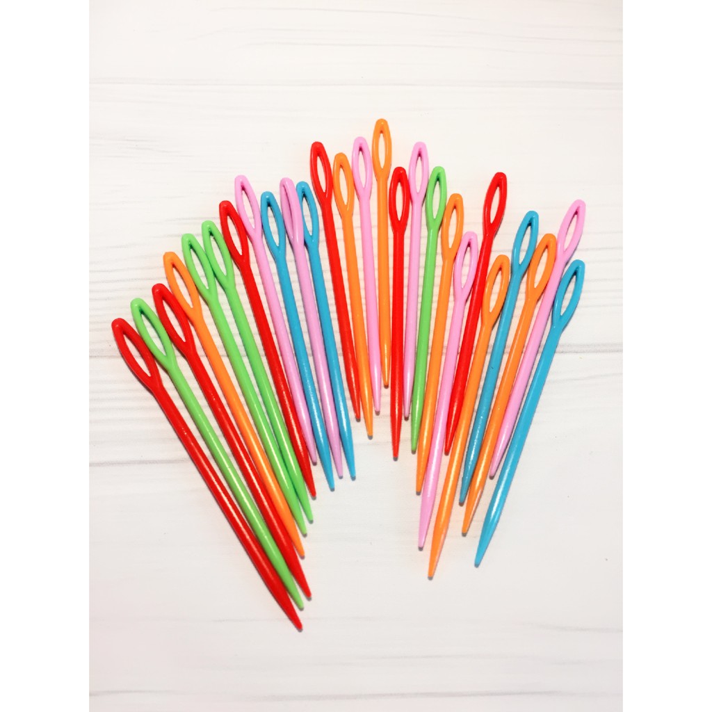 Combo Kim nhựa an toàn cho bé học xâu luồn may vá - Đồ chơi cho bé học thủ công