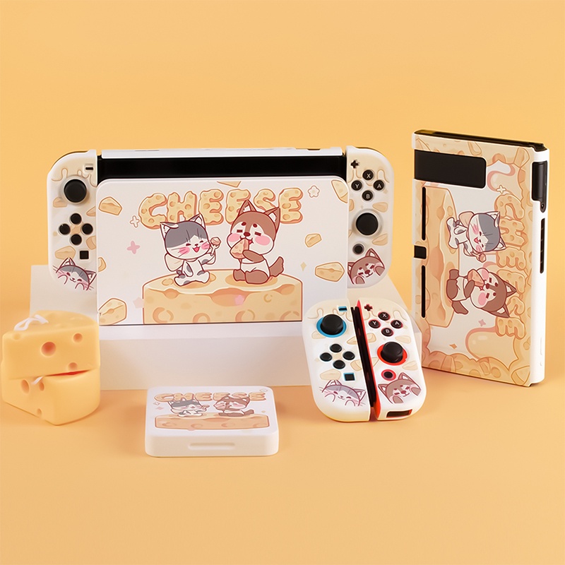 Vỏ Bảo Vệ Bằng PC Cứng Hình Chó Mèo Cho Tay Cầm Chơi Game Nintendo Switch OLED