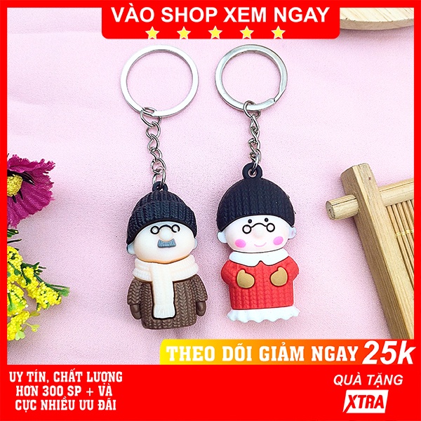 Móc khóa cặp đôi ông già, bà già cực dễ thương