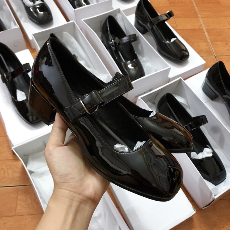 Giày búp bê nữ Mary jane pumps order web SHEIN chuẩn | Giày hài da bóng nữ