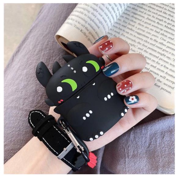 Ốp bảo vệ tai nghe Night Fury Black White Dragon tương thích với AirPods pro i12 1 / 2