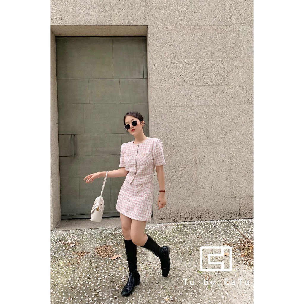 [Mã WABRLOW5 giảm 15% đơn 300K] TUBYCATU | Váy bố caro hồng 2 túi | BigBuy360 - bigbuy360.vn