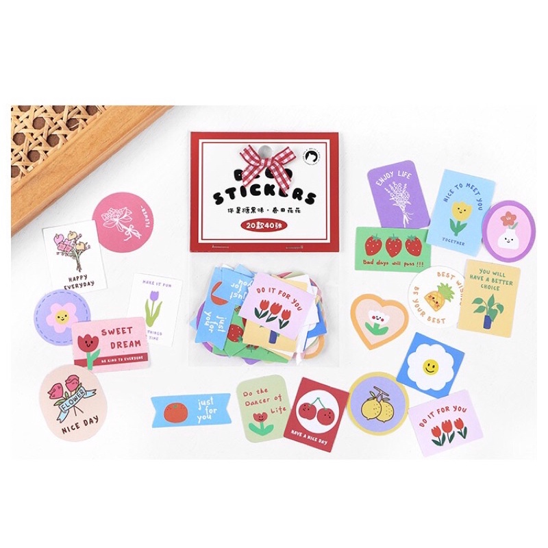 Túi 40 miếng dán niêm phong, dán bánh