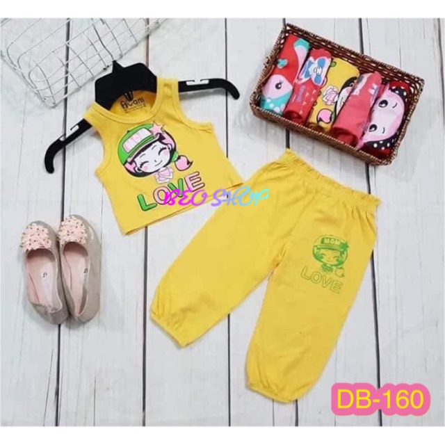 Set 2 bộ alibaba thun bé gái