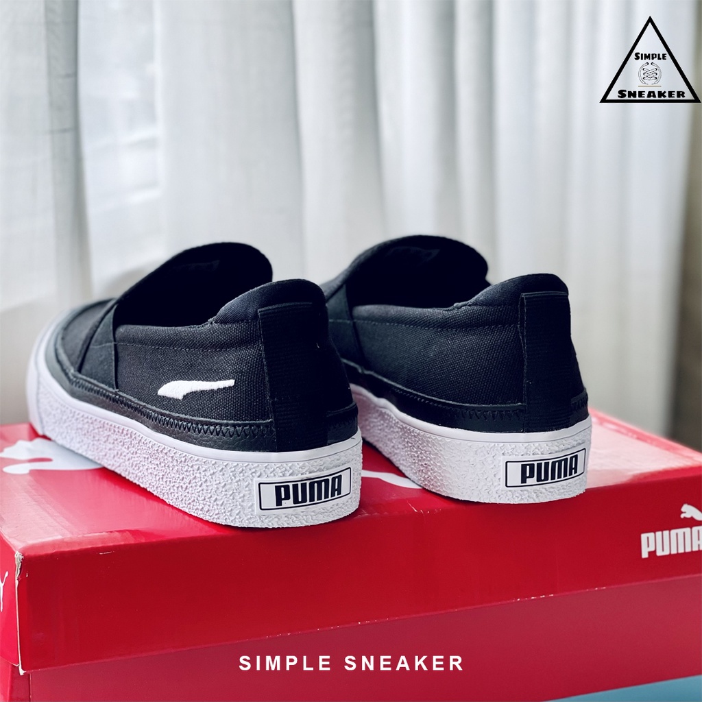 Giày Lười Nam Chính Hãng FREESHIP Giày Mọi Puma Bari Z Slip On Black White Không Dây Đơn Giản - Simple Sneaker