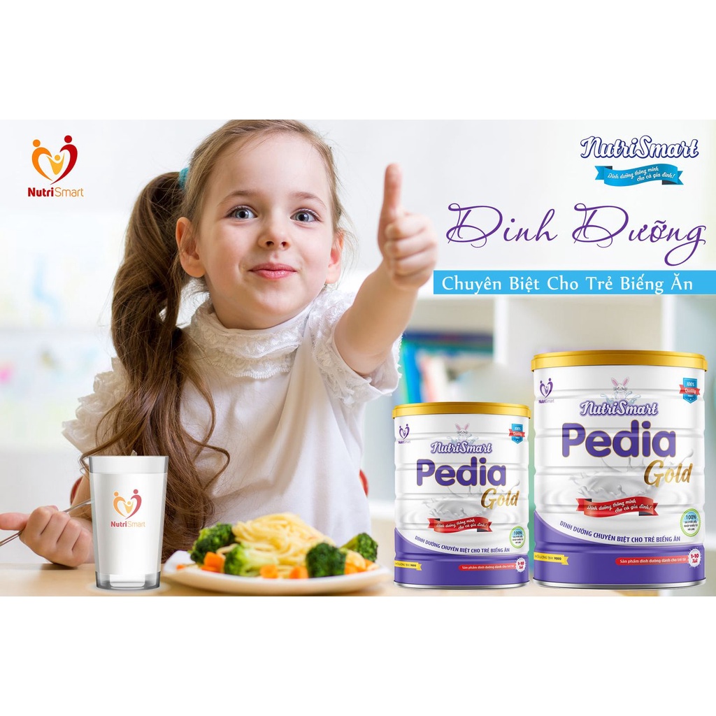 Sữa NUTRI SMART PEDIA GOLD dinh dưỡng cho trẻ biếng ăn từ 1 đến 10 tuổi hộp 900g - Sữa Nhà Min