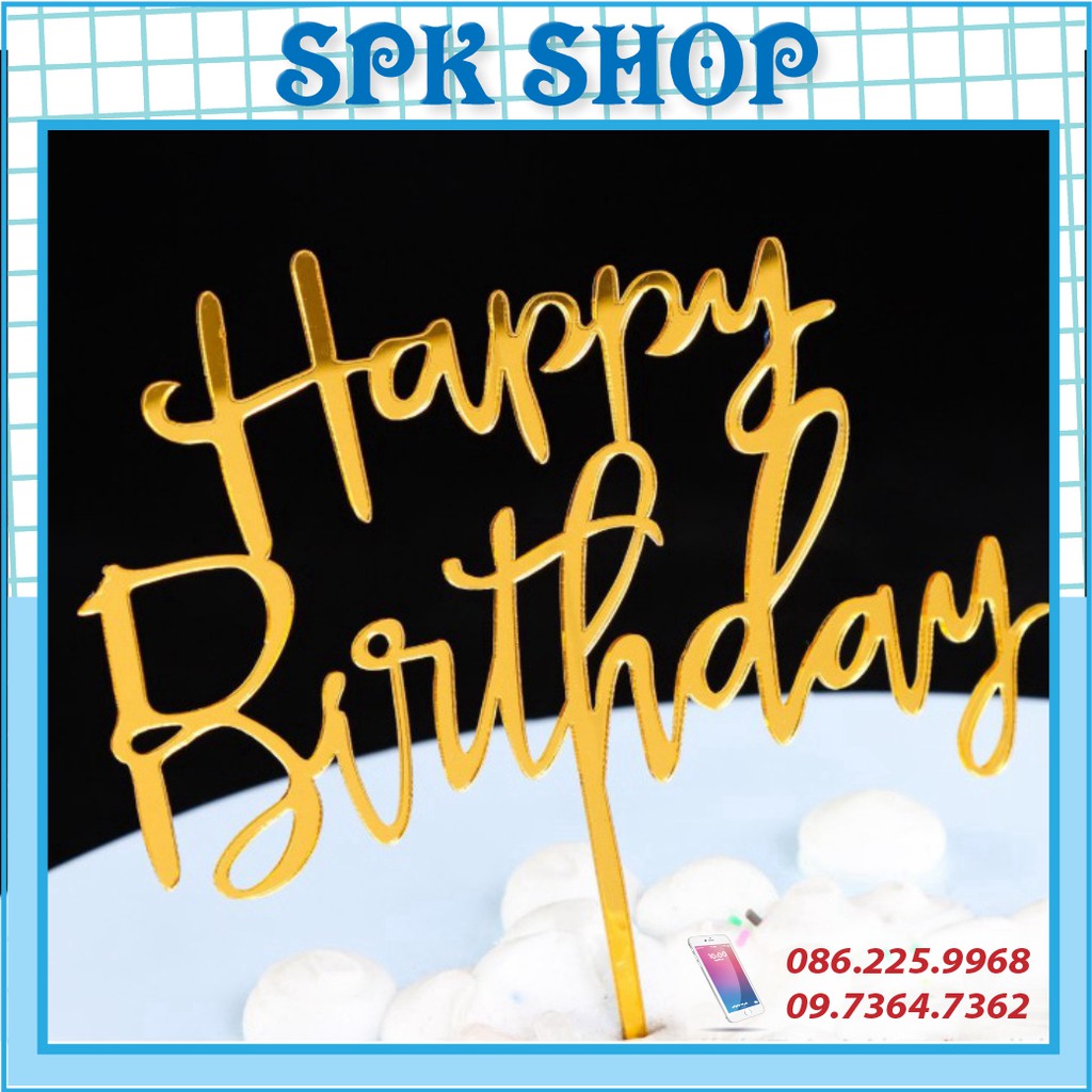 [FREESHIP❤️] Meka Happy Birthday Mẫu 5 - Meka Trang trí bánh sinh nhât bánh kem