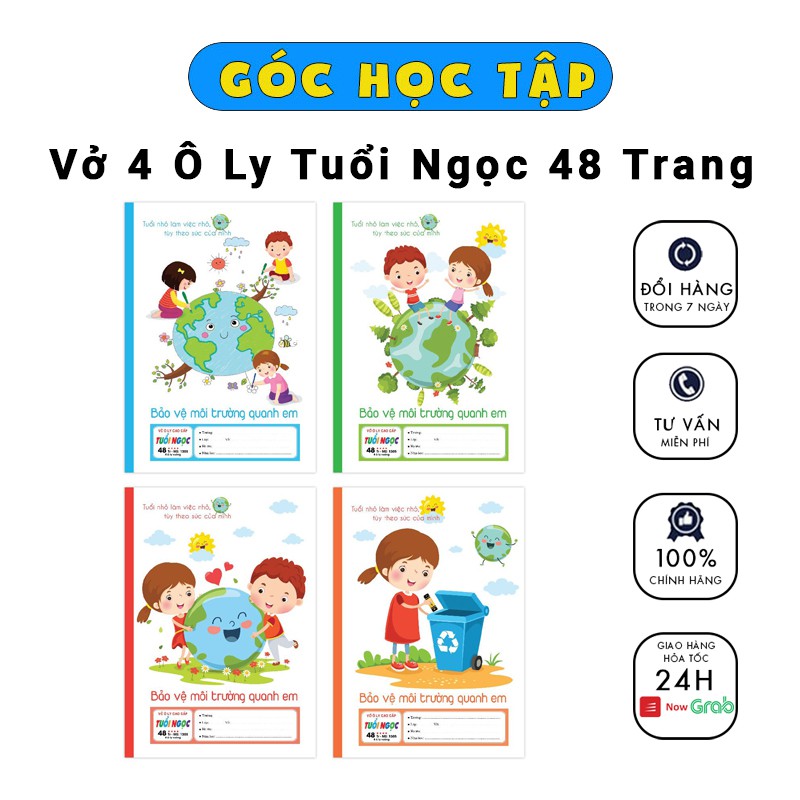 Vở ô ly Tuổi Ngọc 48 Trang ( Bìa giao ngẫu nhiên ) - Góc Học Tập