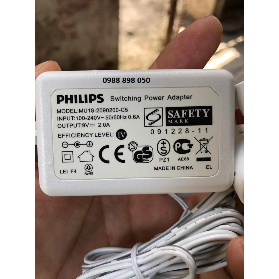 Adapter nguồn philips 9v 2a hàng cao cấp