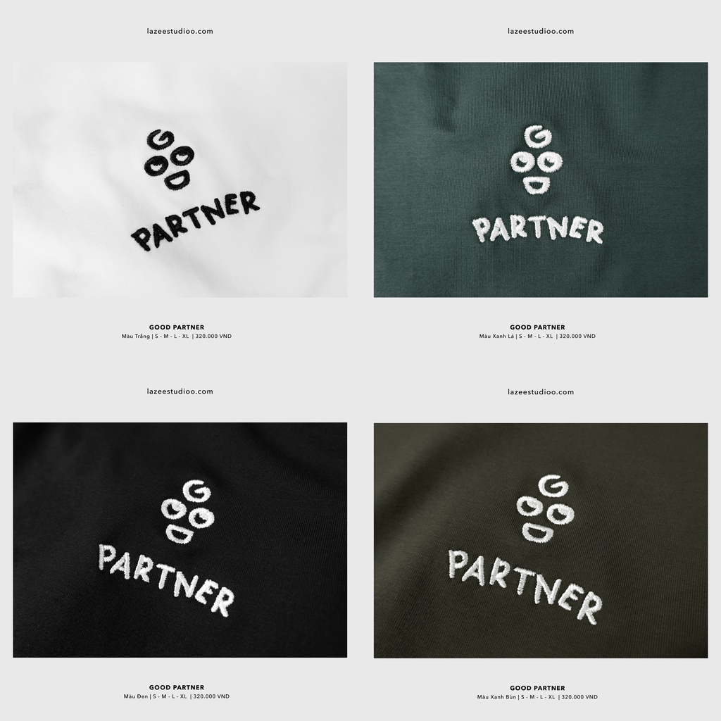 Áo thun - GOOD PARTNER | LAZEE STUDIOO | Xanh Lá - Xanh Bùn - Trắng - Đen | Form Regular