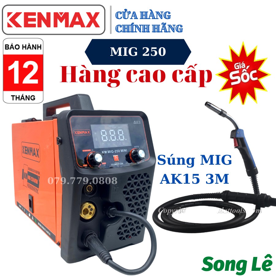 [CAO CẤP] Máy Hàn Mig Không Dùng Khí 5 Chức Năng - MIG 250 KENMAX - SASUKE