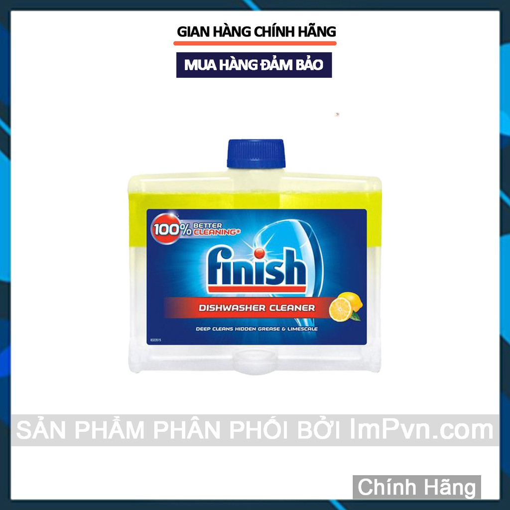 Dung dịch vệ sinh máy, tẩy cặn máy rửa chén bát Finish (hương chanh)