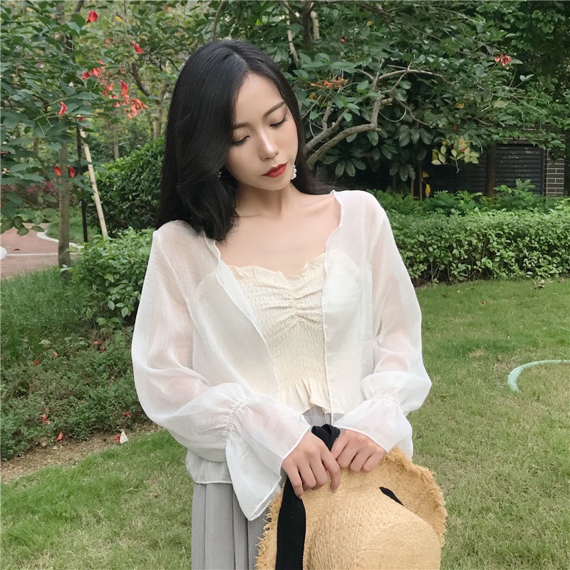 COZOK Áo Khoác Chiffon Mỏng Tay Dài Thời Trang