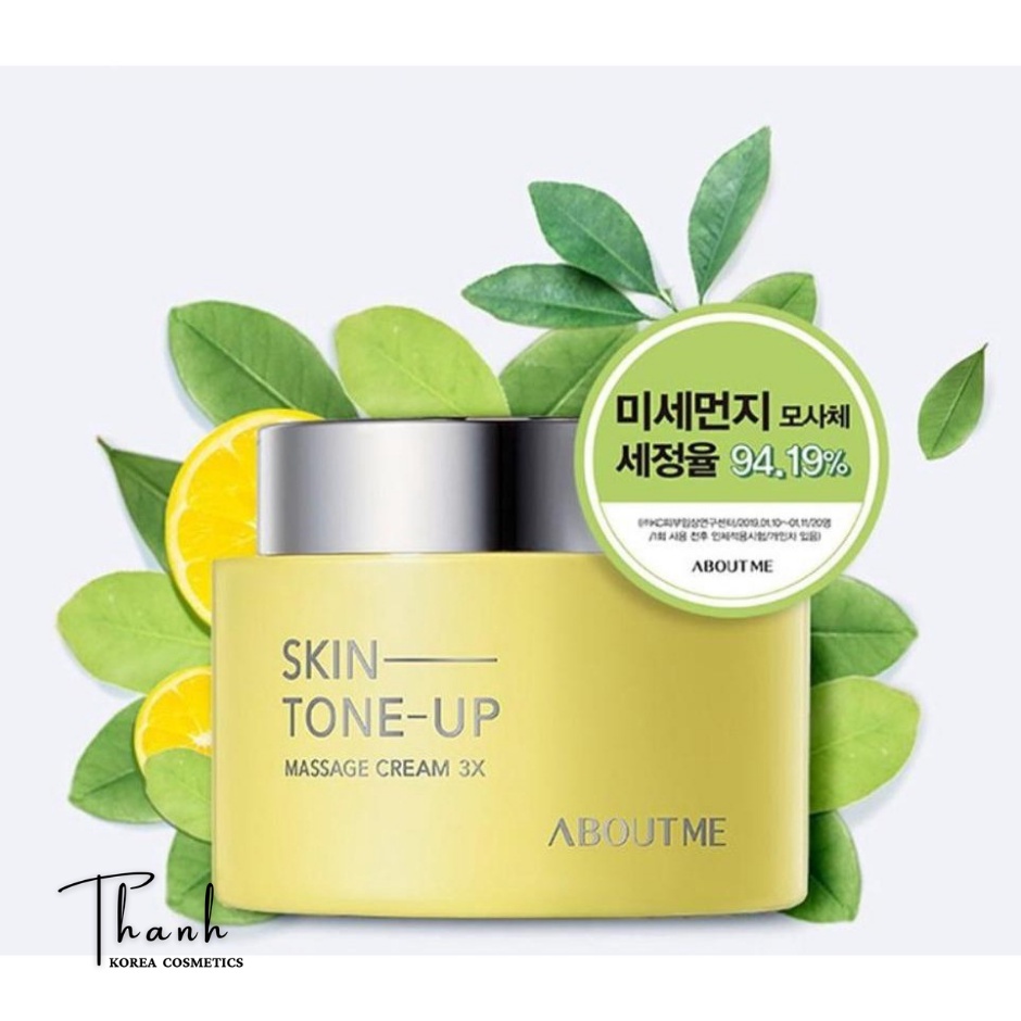 Kem Detox Massage Mặt ABOUT ME SKIN TONE UP 3X, Thải Độc Làm Sạch Sâu, Tẩy Da Chết 150ml