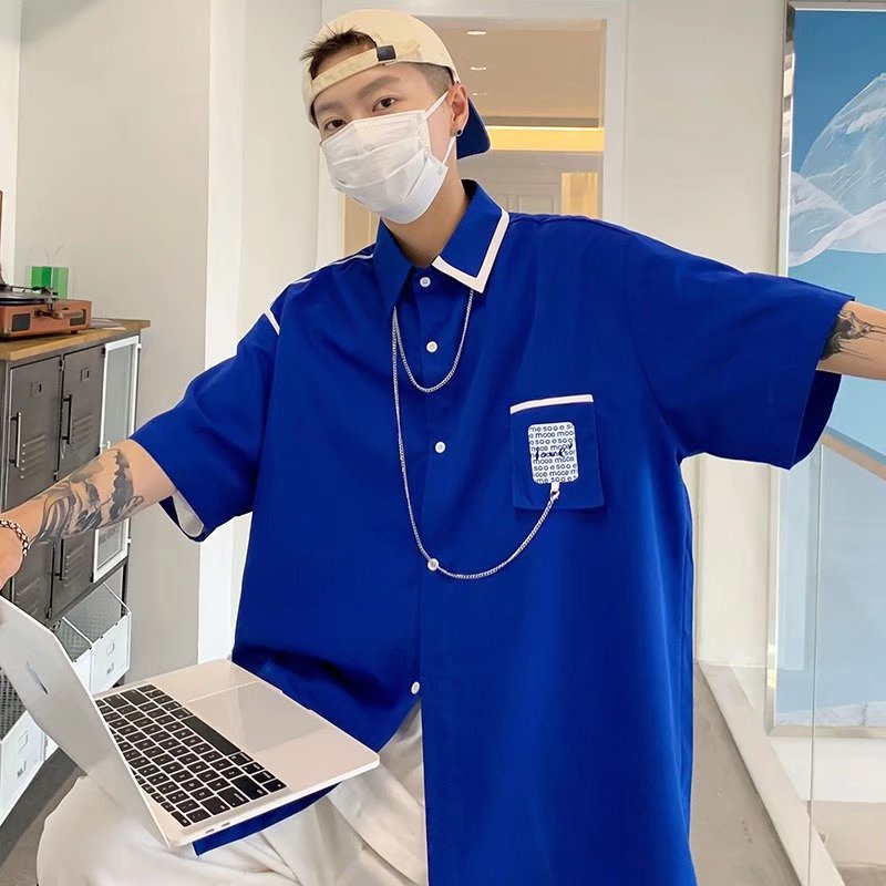 Áo Sơ Mi Ngắn Tay Thời Trang Mùa Hè Hàn Quốc Dành Cho Nam