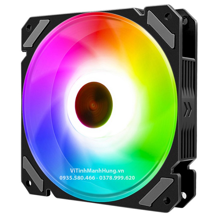 Quạt CoolMoon X5 - Fan CoolMoon X5, Led RGB 12cm, 6 pin, 1200rpm, đồng bộ hub CoolMoon.