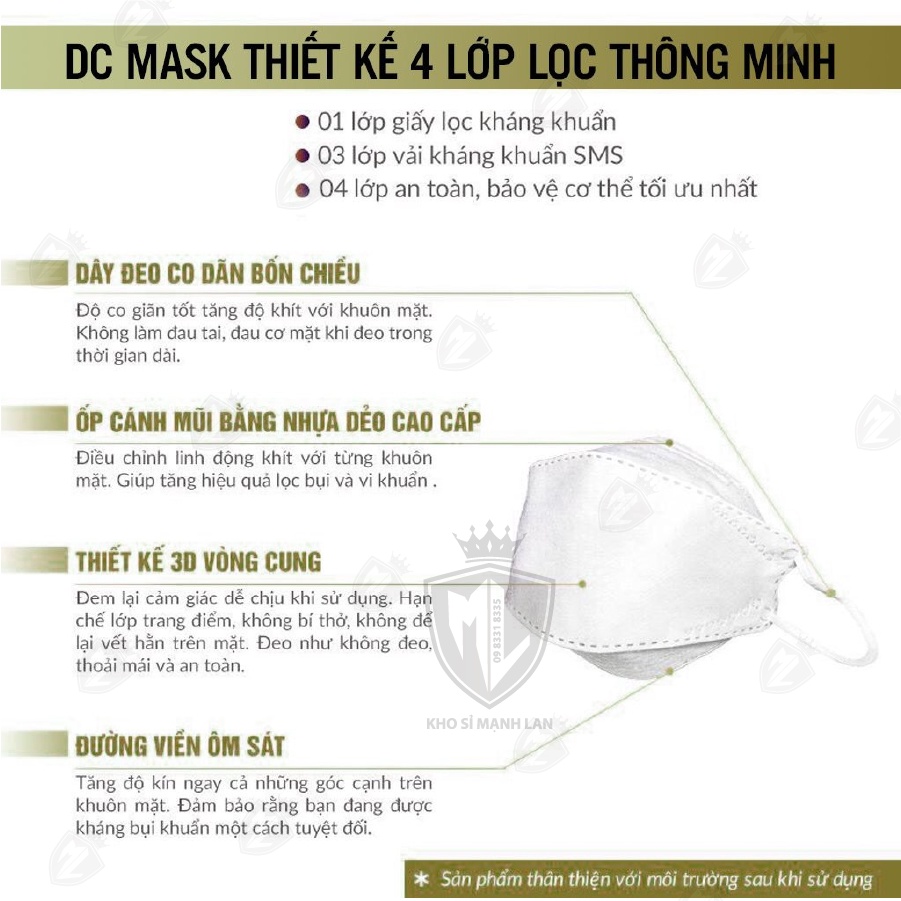 [Combo 10Gói][100Cái] Khẩu Trang 4D MASK KF94 Công Nghệ Dập Hàng Quốc - Hàng Chính Hãng Công Ty THNN Trịnh TRUNG ( T&T)