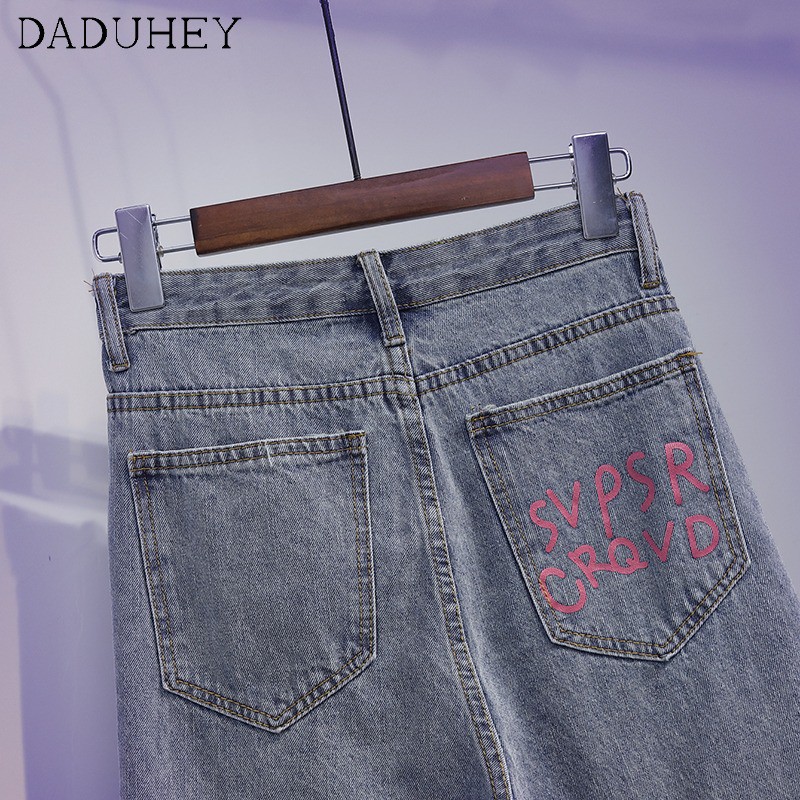 Quần Short Jean Rách In Chữ Thời Trang Hàn Quốc Mới Cho Nữ