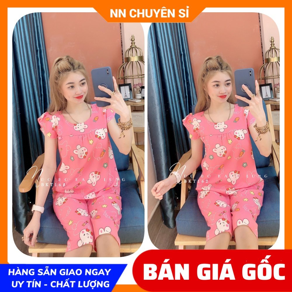 Đồ bộ nữ mặc nhà chất thun mềm mát in họa tiết dễ thương Bộ kate lửng in hình BKT162