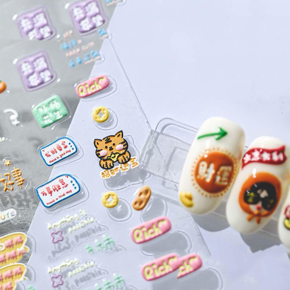 Miếng Dán Trang Trí Móng Tay Họa Tiết Năm Mới 2022 Phong Cách Trung Hoa