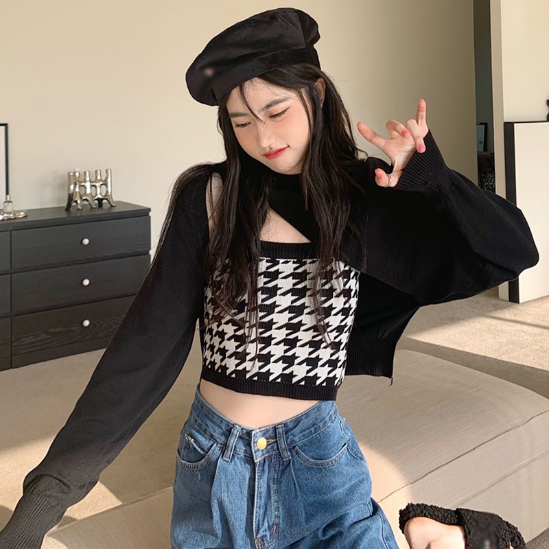 Áo Croptop tay dài thiết kế tôn dáng cho nữ