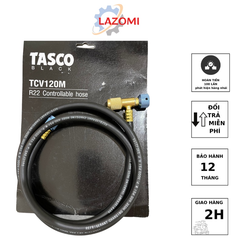 Dây nạp ga kèm van chống bỏng Tasco TCV120M Tasco Black