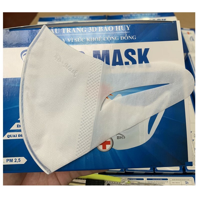 Khẩu Trang 3D Mask Bảo Huy Công Nghệ Nhật Bản Chống Giọt Bắn, Khói Bụi Hộp 50 cái