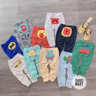 Quần Dài Mông Thú Hình Thêu Nổi Chất Cotton Mềm Đẹp Cho Bé - Quần Dài Thu Đông Bé Trai Bé Gái