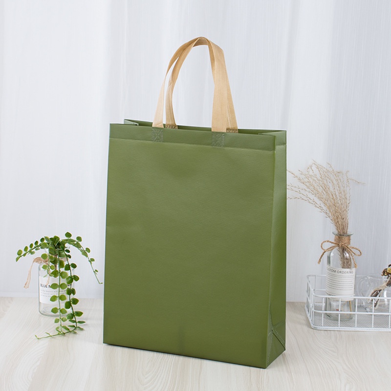 Túi Xách Mua Sắm Vải Không Dệt Màu Trơn Đơn Giản Thông Dụng