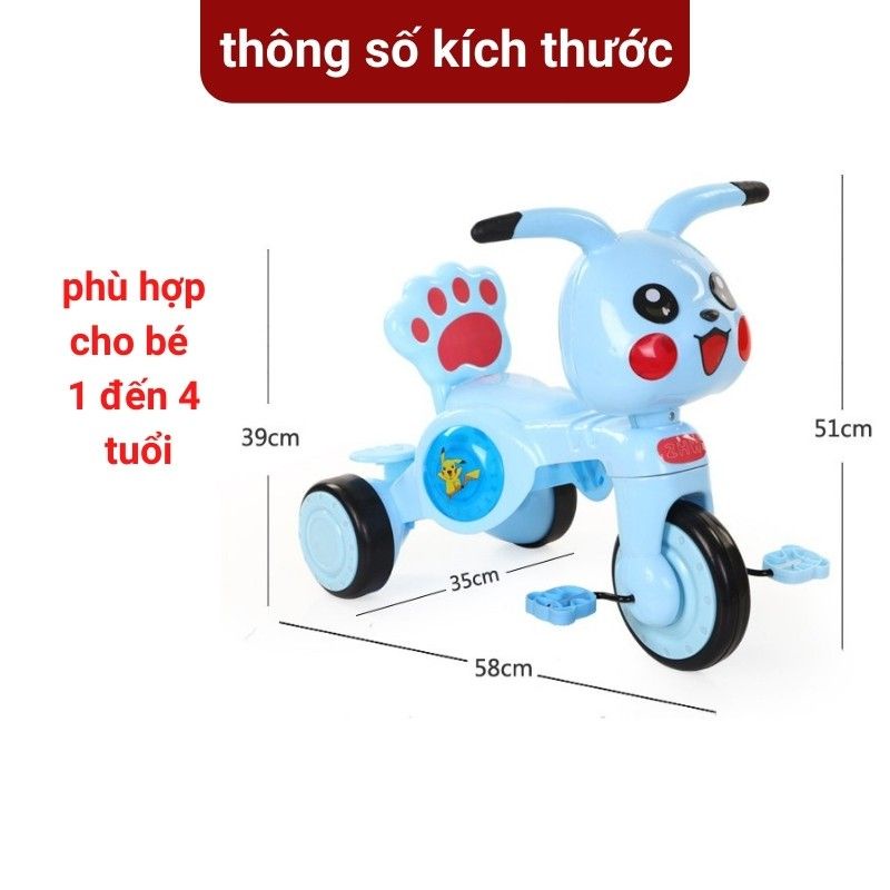 Xe đạp 3 bánh Picachu có nhạc cho bé