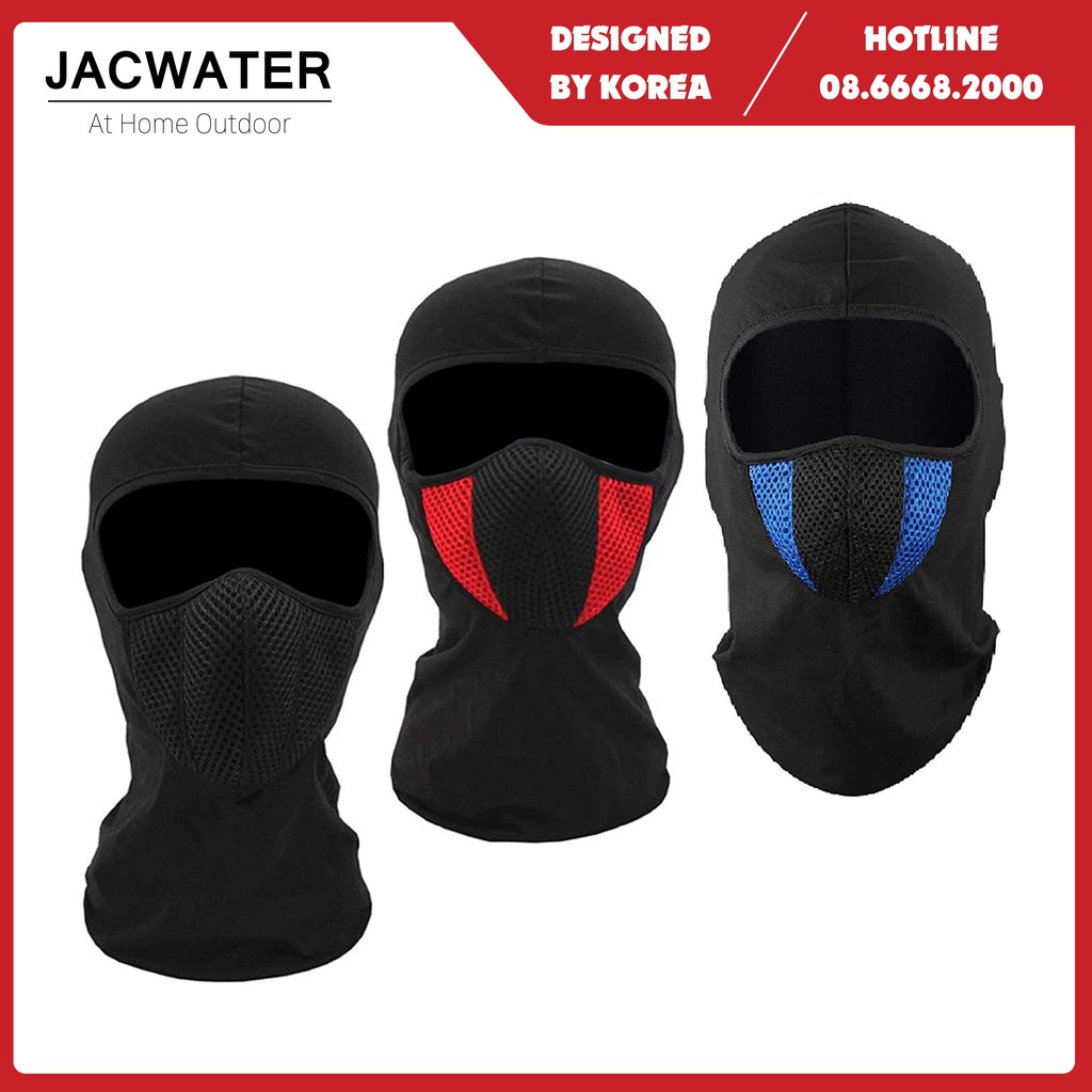 Khẩu trang vải ninja che kín mặt cao cấp chống nắng bụi trùm đầu cho nam nữ JACWATER