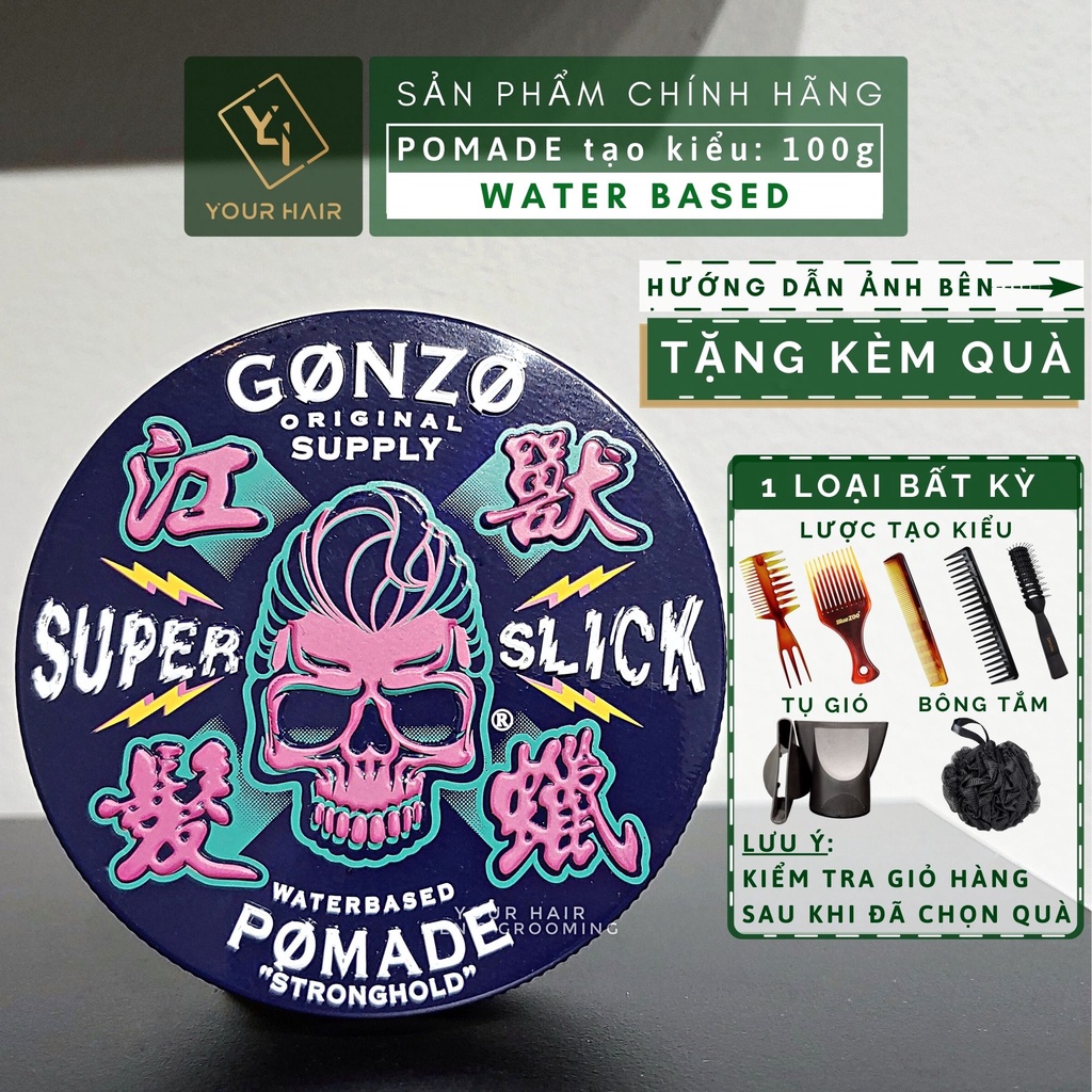 Pomade tạo kiểu GONZO SUPER SLICK POMADE STRONG HOLD