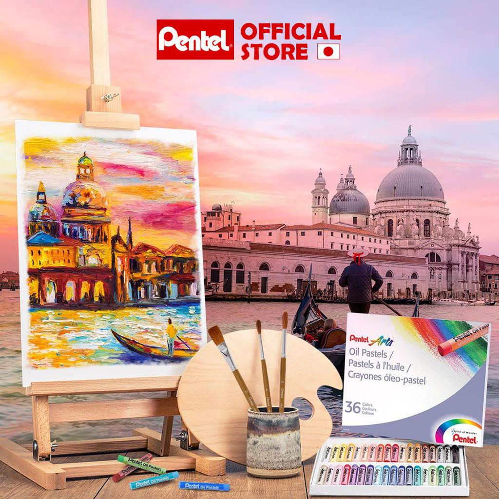 Sáp Dầu Pentel Oil Pastel PHN-12/16/25/36/50  | Bám Mọi Loại Giấy Vẽ | Lên Màu Chuẩn | An Toàn Sức Khỏe