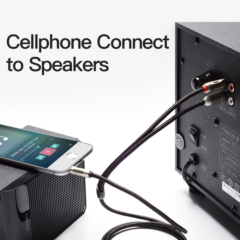 Cáp chuyển Audio  3.5mm male ra 2 đầu RCA Male dây dù Vention BCIBG / BCNBG