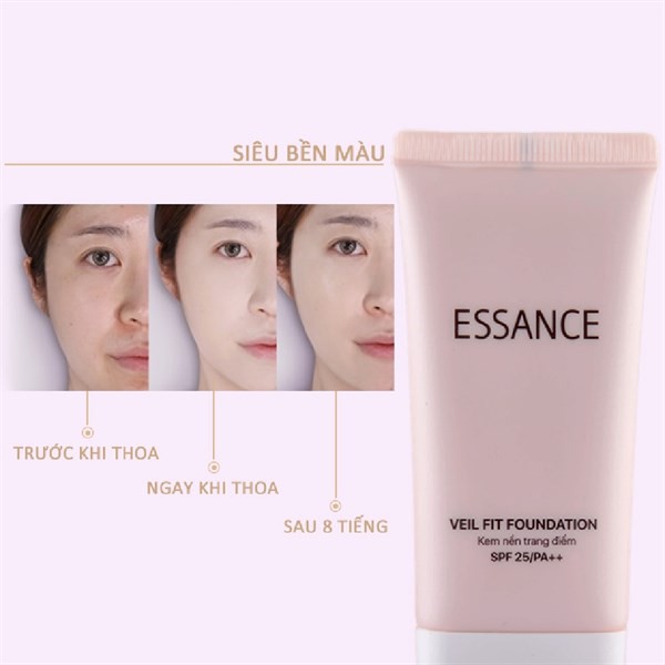 Kem Nền Số 21 Tông Da Nâu Essance Vdivov Veil Fit Foundation 30ml Deep Ivory Chính Hãng