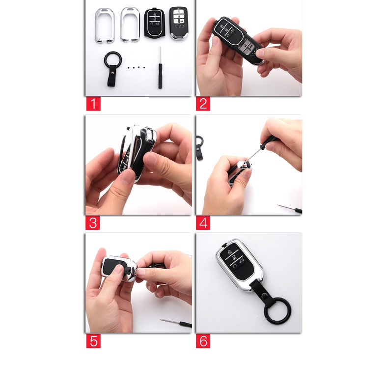 Vỏ chìa khóa điều khiển từ xa bằng hợp kim kẽm và silicon cho Honda Hrv City Spec V 2022/Crv/Accord/Civic Brio 2016-2022 Hrv Jazz Brv